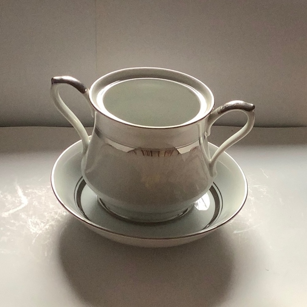 Empress China Crown Platinum 1836 Sugar and Saucer